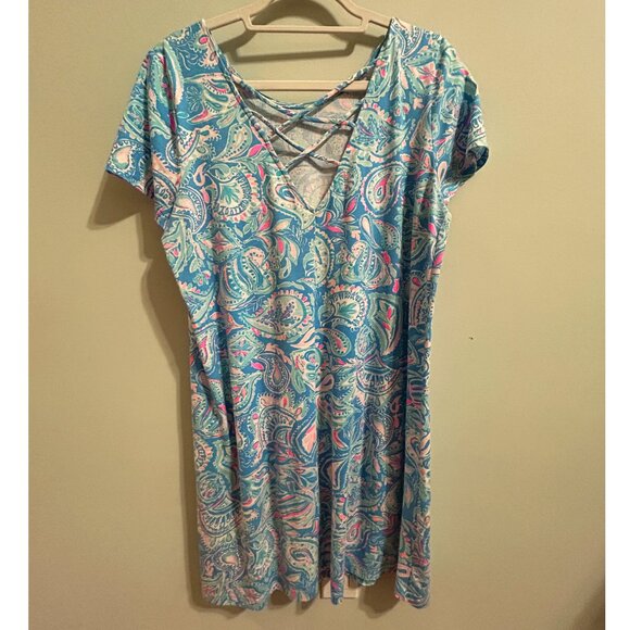 Lilly Pulitzer Kimi Dress Zanzibar Blue Fish Kiss - Picture 2 of 2